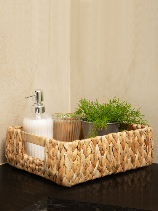Naturallyours Water Hyacinth storage Rectangular Basket 29cmx23cmx10cm