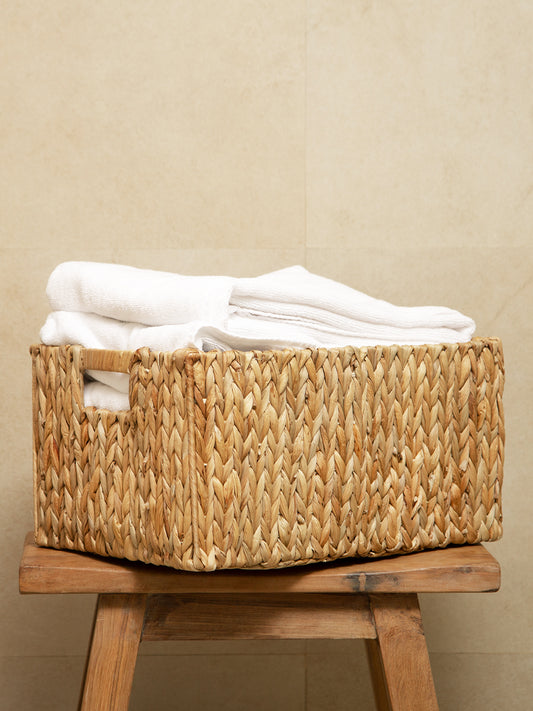 Naturallyours Water Hyacinth storage Rectangular Basket 39cmx27cmx20cm